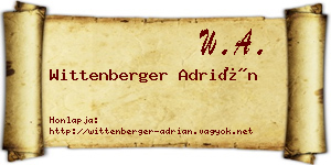 Wittenberger Adrián névjegykártya