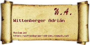 Wittenberger Adrián névjegykártya